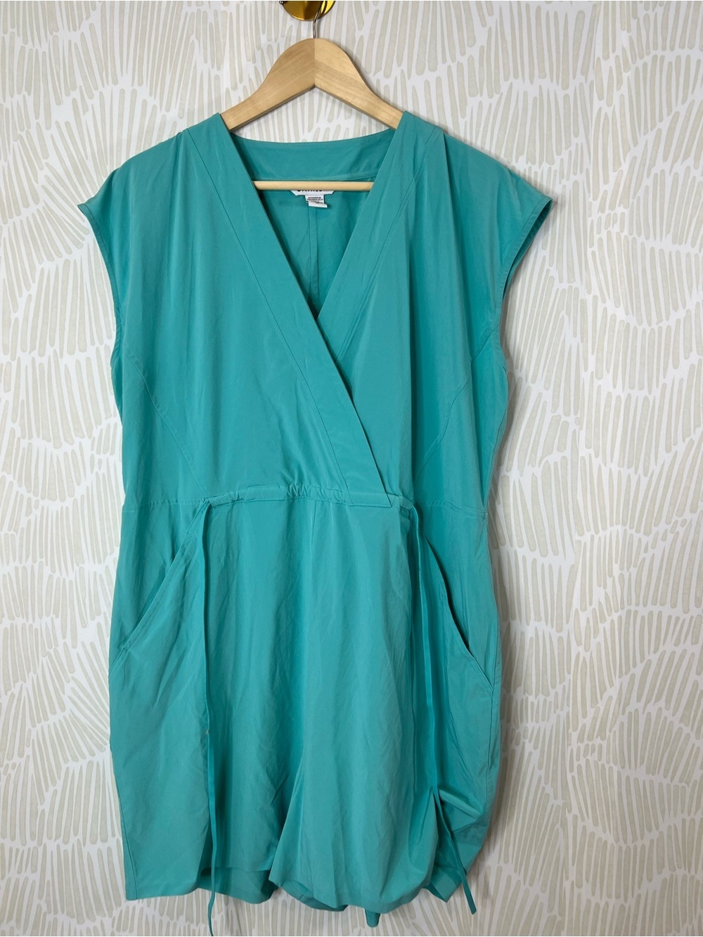 Athleta Marlow romper Teal Wrap Front Active Dress Travel Dress - Picture 3 of 15